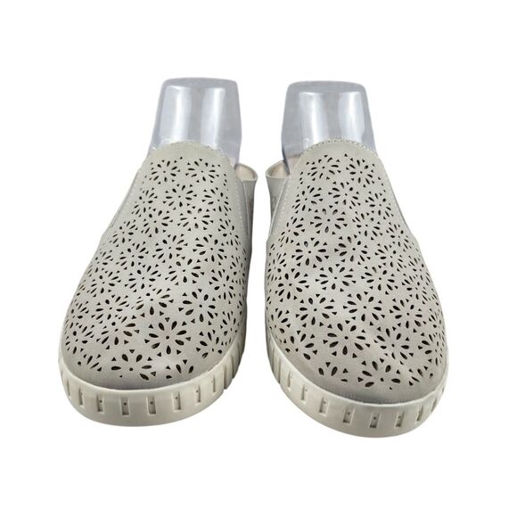 JSPORT Women’s Slip-On Mules Size 10M Gray Perforated Comfort Casual Shoes - Picture 3 of 10